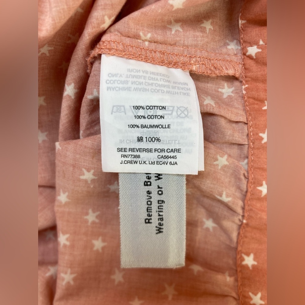Madewell Wrap Top – Pink Star Scatter – Puff Sleeve‎ V-Neck – Size Small NWOT - Picture 11 of 11